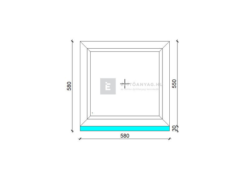 EkoSun 70 CL 3r üv Fix 60x60 cm kívül antracit, belül fehér fix ablak