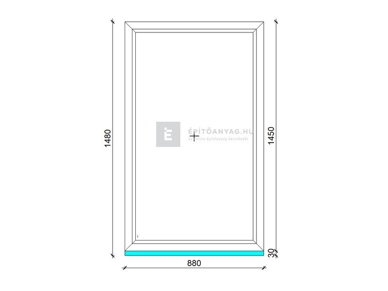 EkoSun 70 CL 3r üv Fix 90x150 cm kívül antracit, belül fehér fix ablak