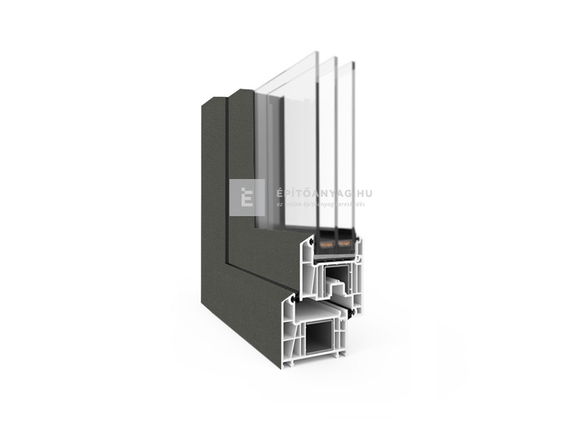 EkoSun 70 CL 3r üv Fix 90x240 cm kívül antracit, belül fehér fix ablak
