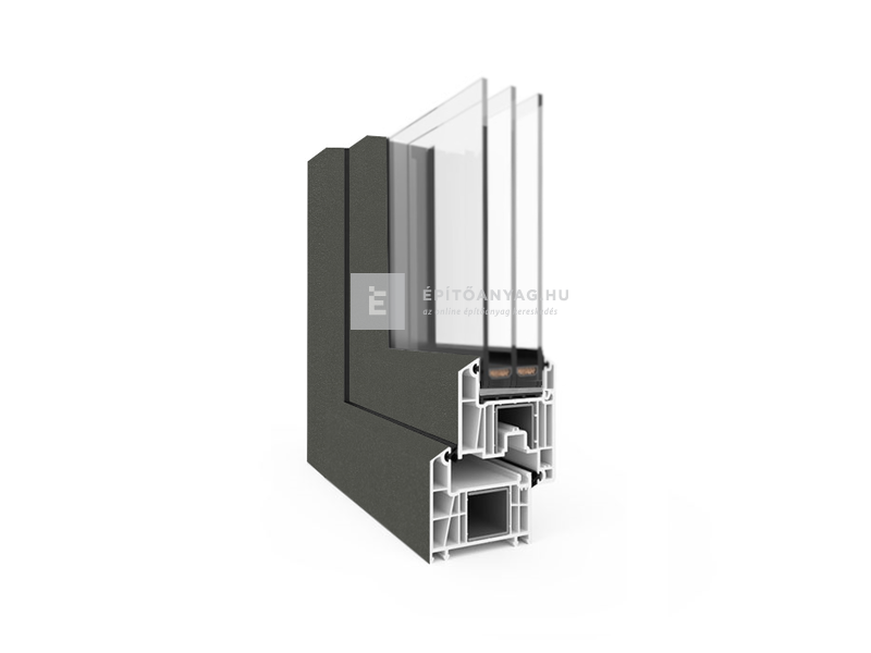 EkoSun 70 CL 3r üv NY-BNY 150x210cm jobb kívül antracit, belül fehér kétsz. váltósz. erkélyajtó