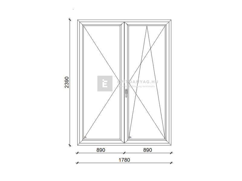 EkoSun 70 CL 3r üv NY-BNY 180x240cm jobb kívül antracit, belül fehér kétsz. váltósz. erkélyajtó