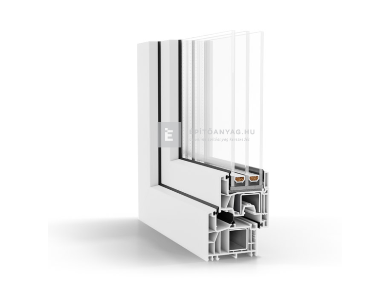 GreenEvolution 76 3D  3r üv  BNY 60x60 cm jobb fehér egyszárnyú ablak