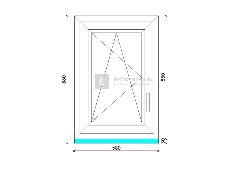 GreenEvolution 76 3D 3r üv BNY 60x90 cm bal fehér egyszárnyú ablak