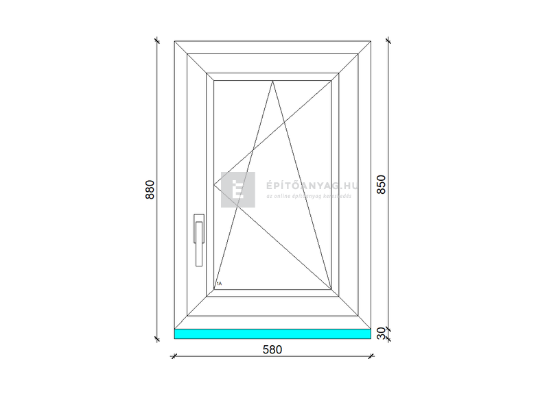 GreenEvolution 76 3D  3r üv  BNY 60x90 cm jobb fehér egyszárnyú ablak