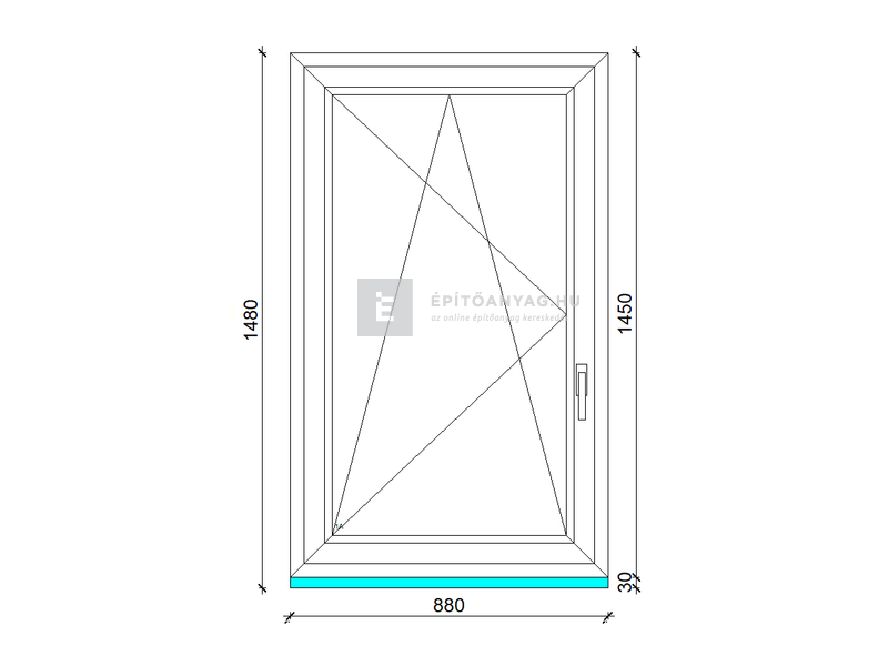 GreenEvolution 76 3D 3r üv BNY 90x150 cm bal fehér egyszárnyú ablak
