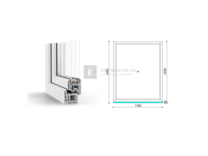 GreenEvolution 76 B 3r üv Fix 120x150 cm fehér fix ablak