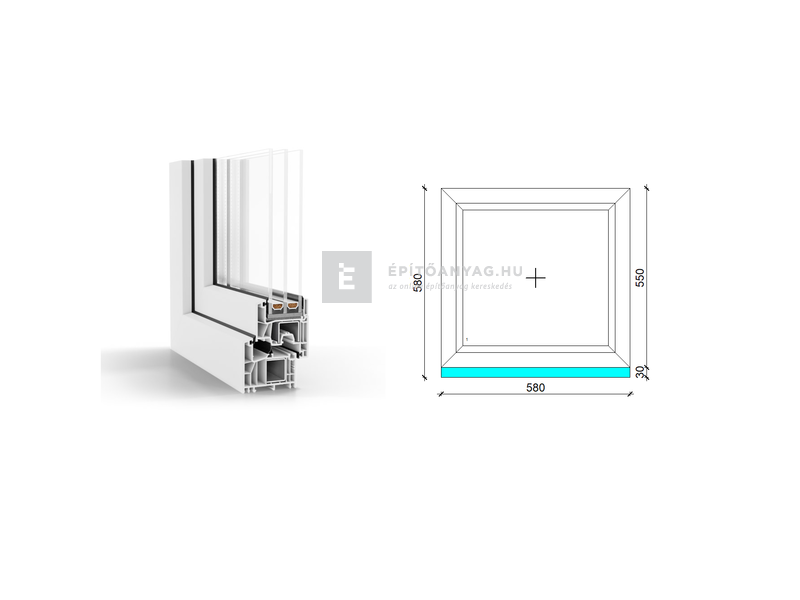 GreenEvolution 76 B 3r üv Fix 60x60 cm fehér fix ablak