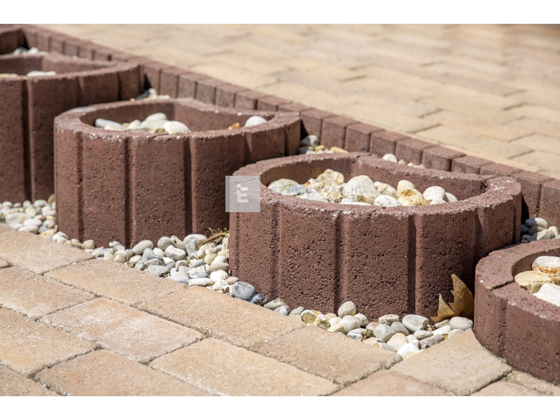 Leier Patio Térkő és falazóelem agyagbarna melírozott 25x12,4 cm 5 cm