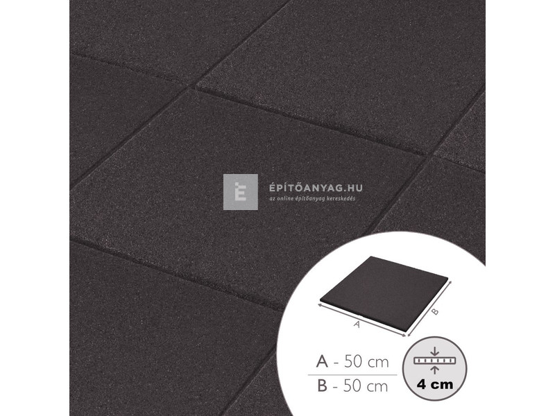 ReFlex gumilap 4x50x50 cm ST 15 fekete