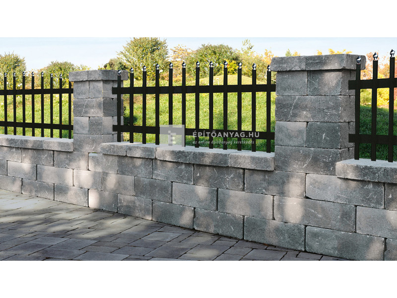 Semmelrock Castello Kerítéselem fedlap szürke-fekete 33x25x8 cm