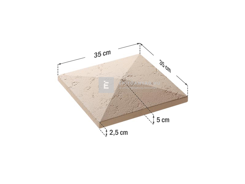 Star Stone Róma oszlop fedkő 35x35x5 cm smoke