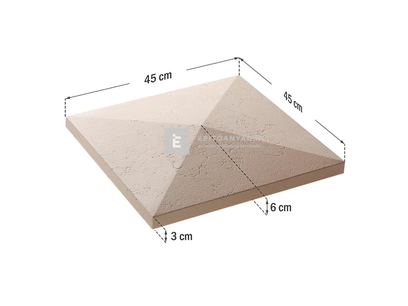 Star Stone Róma oszlop fedkő 45x45x6 cm smoke