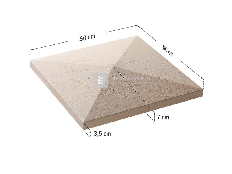 Star Stone Róma oszlop fedkő 50x50x7 cm smoke