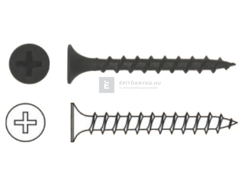 Ritkamenetes 3,5x55 mm önmetsző gipszkarton csavar fához