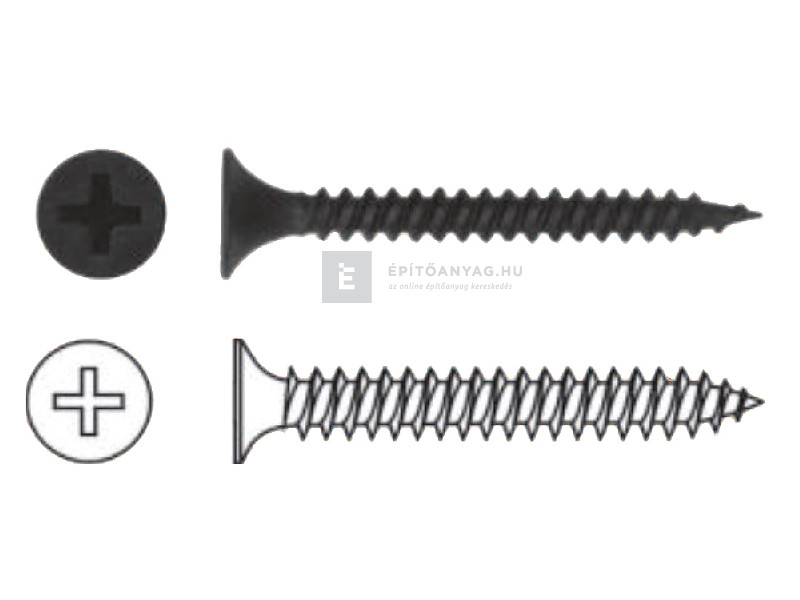 Sűrűmenetes 3,5x55 mm önmetsző gipszkarton csavar fémhez