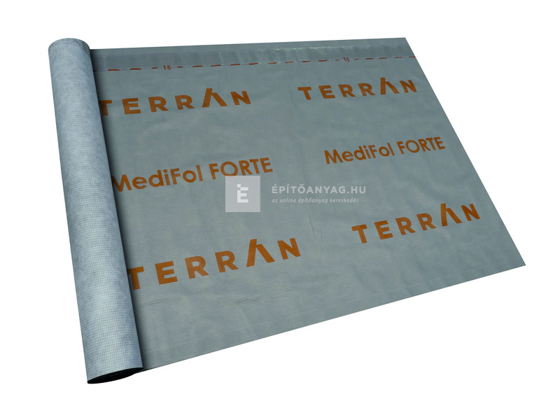 Terrán MediFol Forte páraáteresztő tetőfólia 160 g, 2 ragasztósávval 75 m2