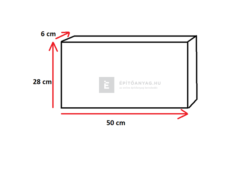 Abeton Sorszegély vörös 6x28x50 cm