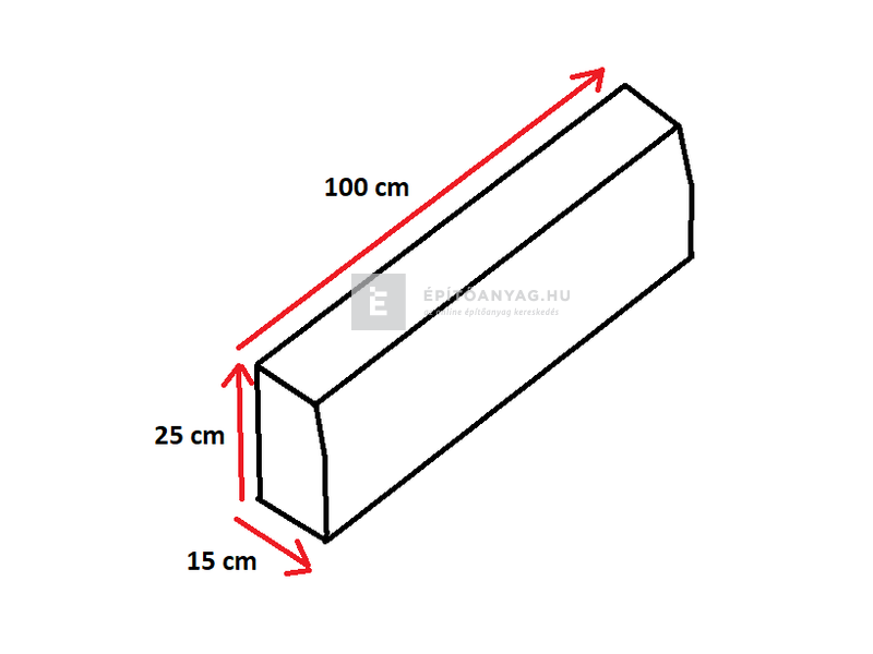 Abeton Útszegély szürke 15x25x100 cm (18 db/rkl)