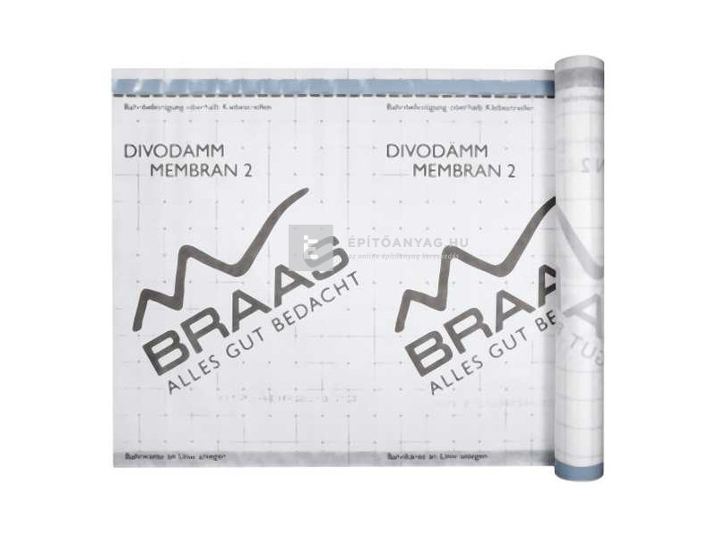 Bramac Membran 2 2S belső oldali párazáró tetőfólia 110 g, 2 ragasztósávval 75 m2