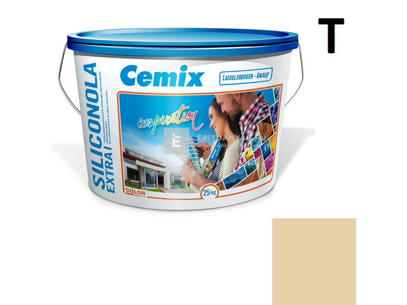 Cemix-LB-Knauf SiliconOla Extra Szilikon színezővakolat, kapart 1,5 mm 4333 orange 25 kg