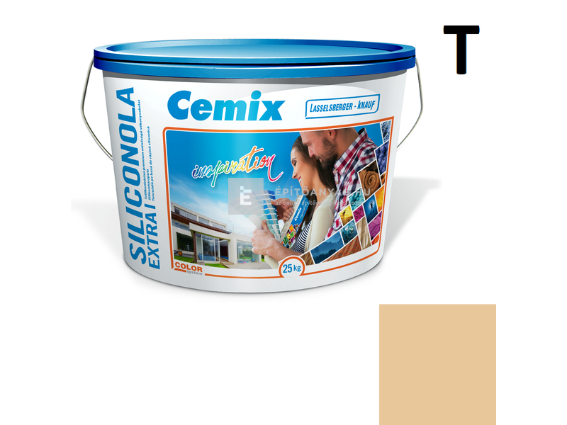 Cemix-LB-Knauf SiliconOla Extra Szilikon színezővakolat, kapart 1,5 mm 4335 orange 25 kg