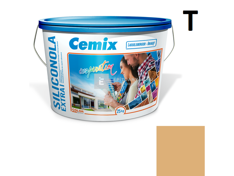 Cemix-LB-Knauf SiliconOla Extra Szilikon színezővakolat, kapart 1,5 mm 4337 orange 25 kg