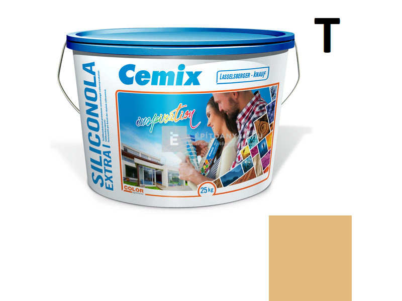 Cemix-LB-Knauf SiliconOla Extra Szilikon színezővakolat, kapart 1,5 mm 4365 orange 25 kg
