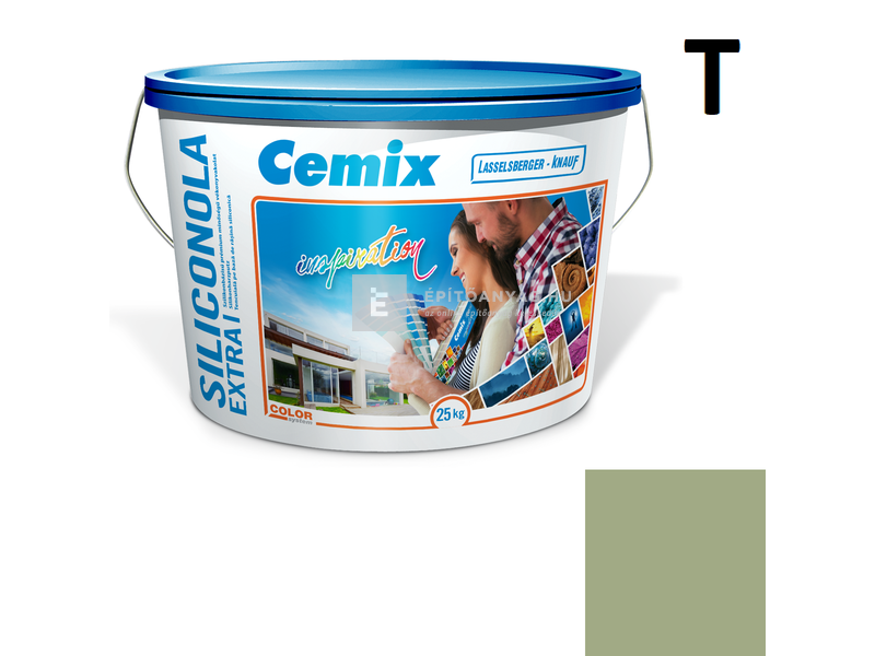 Cemix-LB-Knauf SiliconOla Extra Szilikon színezővakolat, kapart 1,5 mm 4519 green 25 kg