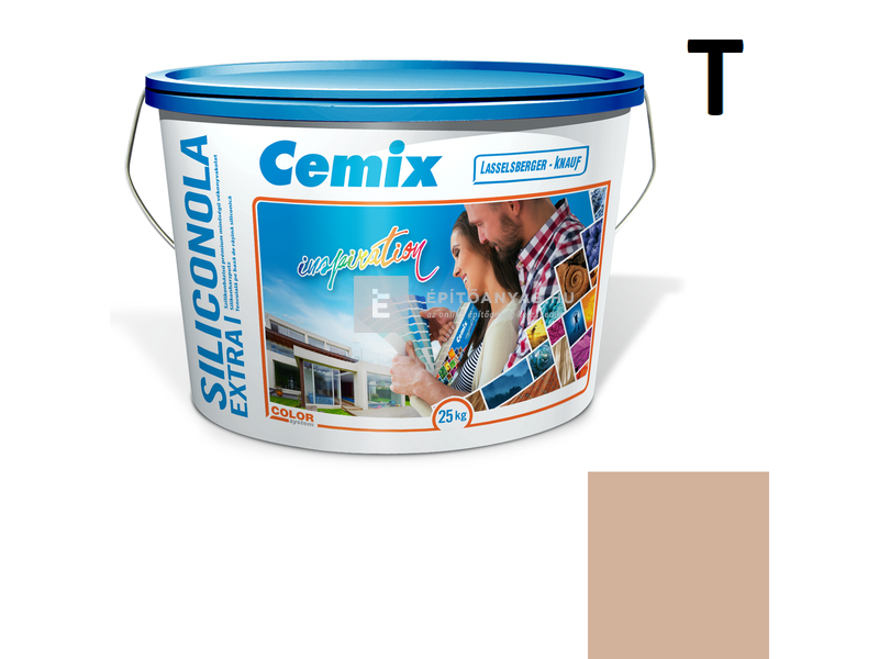 Cemix-LB-Knauf SiliconOla Extra Szilikon színezővakolat, kapart 1,5 mm 4923 brown 25 kg