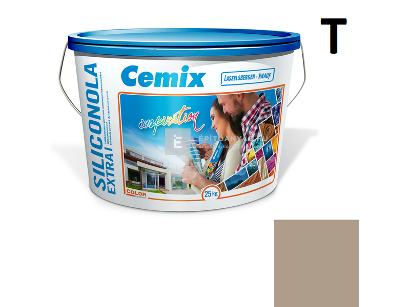 Cemix-LB-Knauf SiliconOla Extra Szilikon színezővakolat, kapart 1,5 mm 4985 brown 25 kg