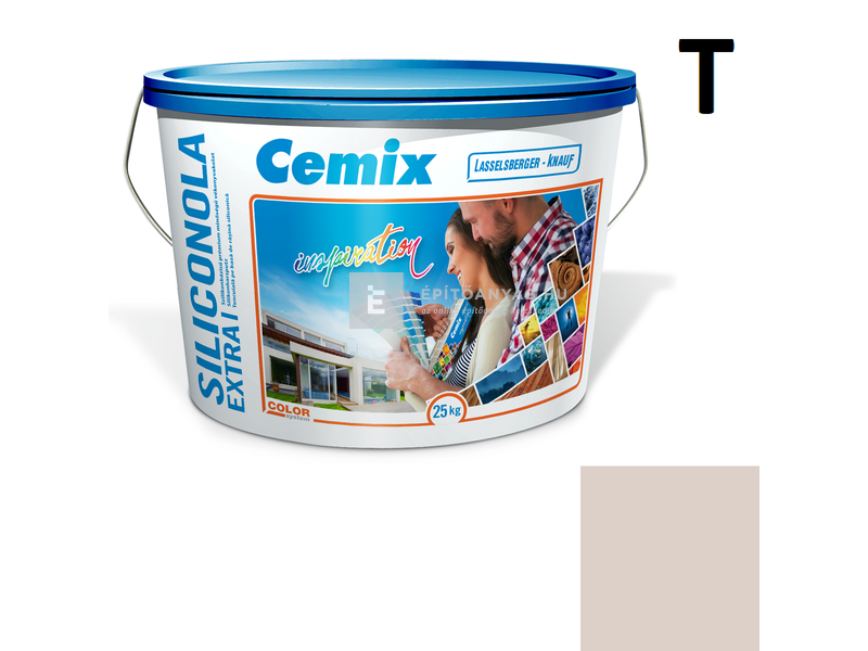 Cemix-LB-Knauf SiliconOla Extra Szilikon színezővakolat, kapart 1,5 mm 5111 rock 25 kg