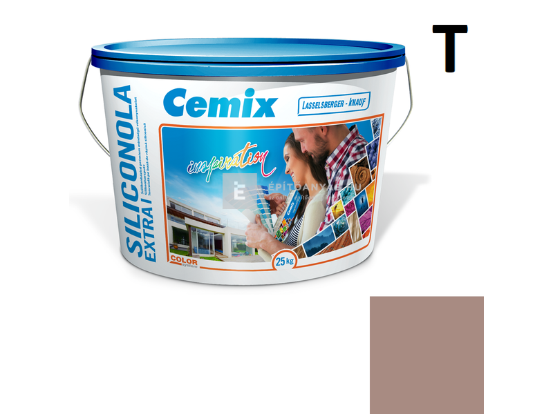 Cemix-LB-Knauf SiliconOla Extra Szilikon színezővakolat, kapart 1,5 mm 5119 rock 25 kg