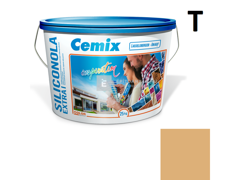 Cemix-LB-Knauf SiliconOla Extra Szilikon színezővakolat, dörzsölt 2 mm 4337 orange 25 kg