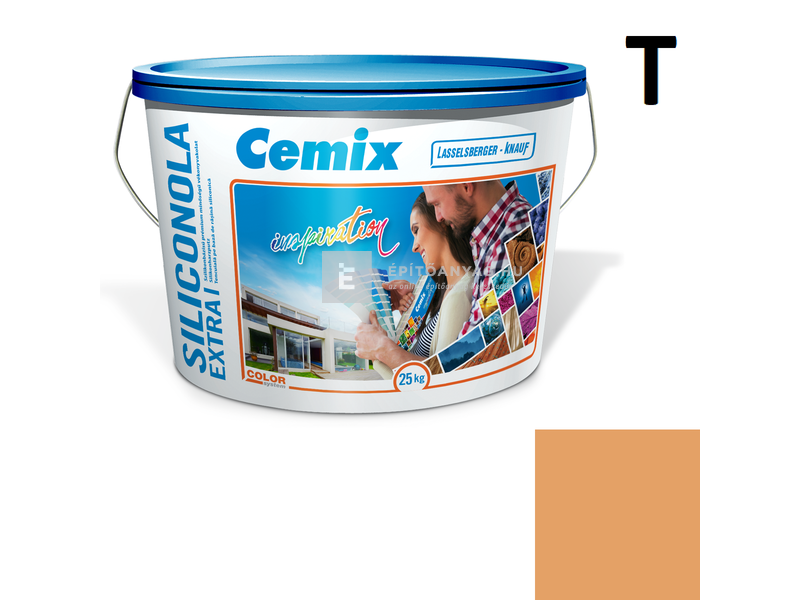 Cemix-LB-Knauf SiliconOla Extra Szilikon színezővakolat, dörzsölt 2 mm 4339 orange 25 kg