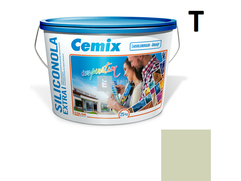 Cemix-LB-Knauf SiliconOla Extra Szilikon színezővakolat, dörzsölt 2 mm 4513 green 25 kg