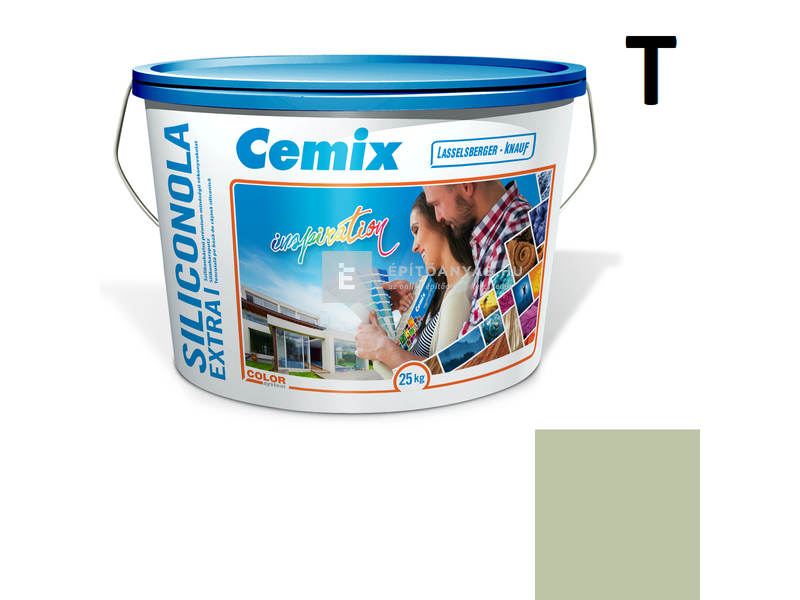 Cemix-LB-Knauf SiliconOla Extra Szilikon színezővakolat, dörzsölt 2 mm 4515 green 25 kg