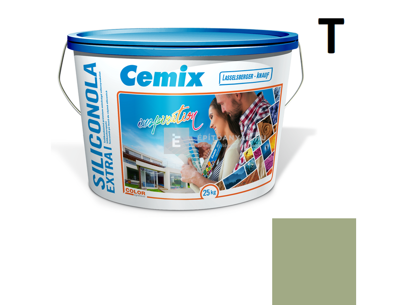 Cemix-LB-Knauf SiliconOla Extra Szilikon színezővakolat, dörzsölt 2 mm 4519 green 25 kg