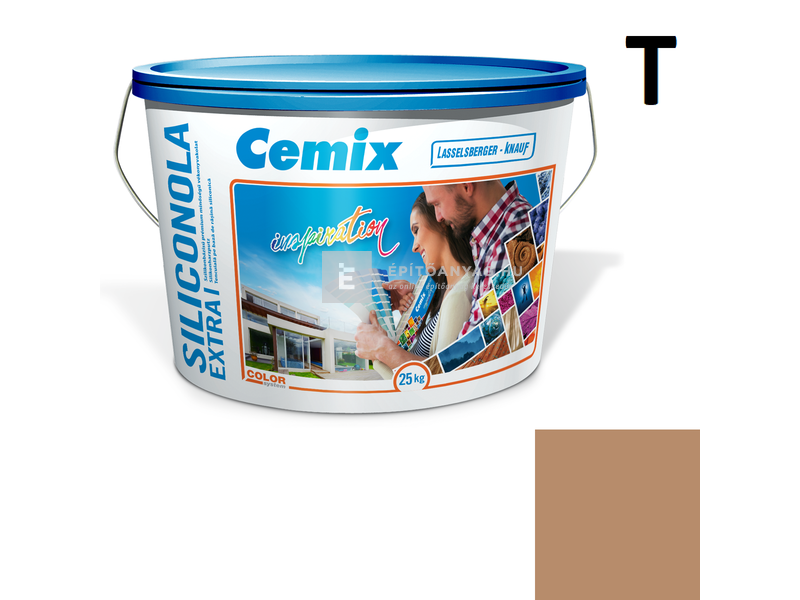 Cemix-LB-Knauf SiliconOla Extra Szilikon színezővakolat, dörzsölt 2 mm 4965 brown 25 kg