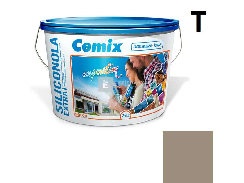 Cemix-LB-Knauf SiliconOla Extra Szilikon színezővakolat, dörzsölt 2 mm 4979 brown 25 kg