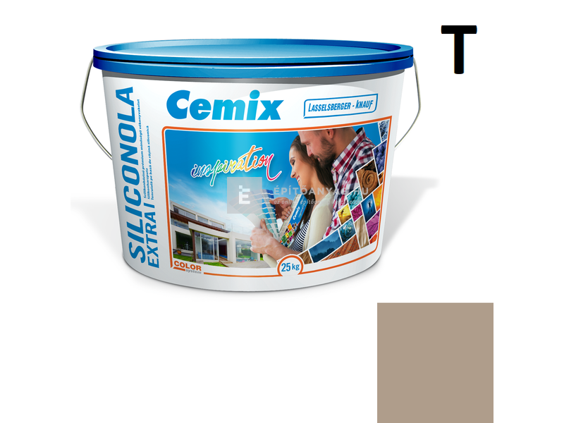 Cemix-LB-Knauf SiliconOla Extra Szilikon színezővakolat, dörzsölt 2 mm 4985 brown 25 kg
