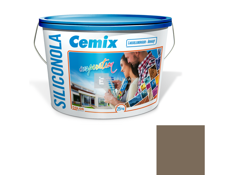 Cemix-LB-Knauf SiliconOla Szilikon színezővakolat, kapart 1,5 mm 4989 brown 25 kg