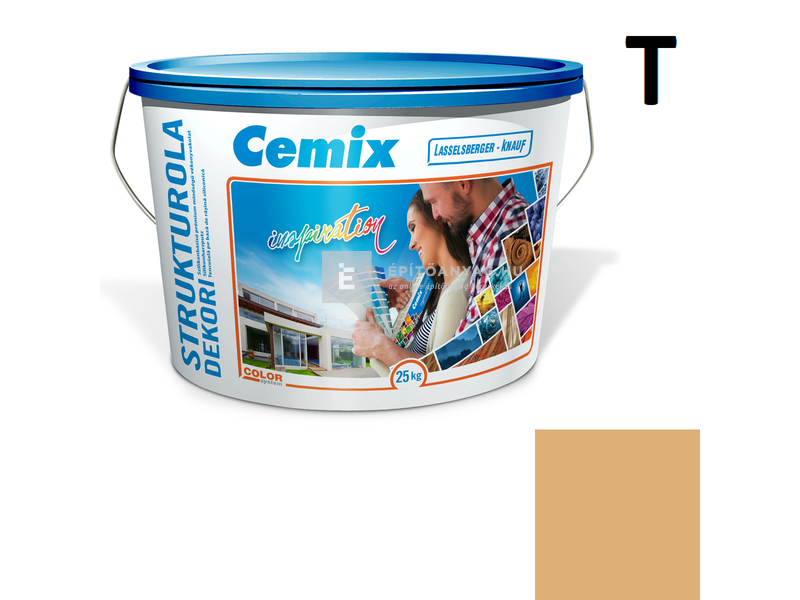 Cemix-LB-Knauf StrukturOla Dekor Diszperziós színezővakolat, kapart 1,5 mm 4337 orange 25 kg
