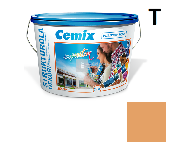 Cemix-LB-Knauf StrukturOla Dekor Diszperziós színezővakolat, kapart 1,5 mm 4339 orange 25 kg