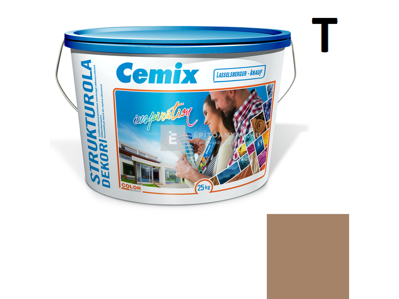 Cemix-LB-Knauf StrukturOla Dekor Diszperziós színezővakolat, kapart 1,5 mm 4917 brown 25 kg