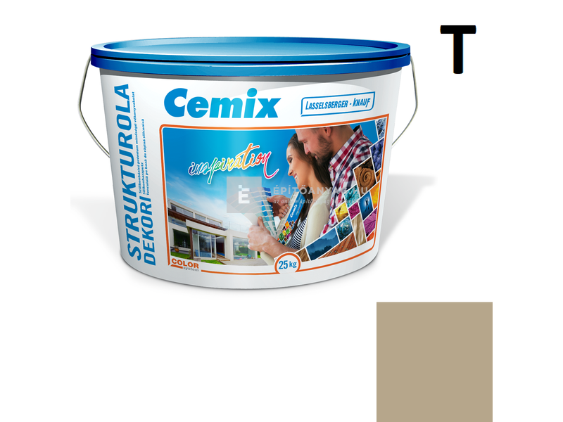 Cemix-LB-Knauf StrukturOla Dekor Diszperziós színezővakolat, kapart 1,5 mm 4939 brown 25 kg