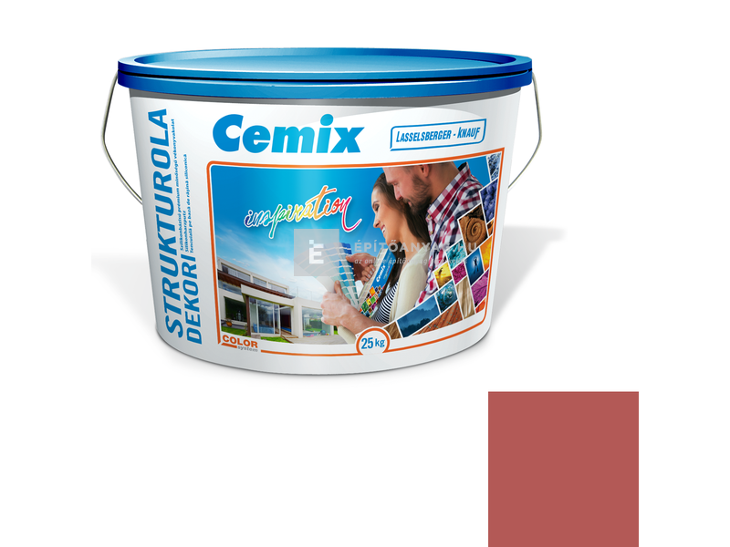 Cemix-LB-Knauf StrukturOla Dekor Diszperziós színezővakolat, kapart 1,5 mm 6339 intense 25 kg