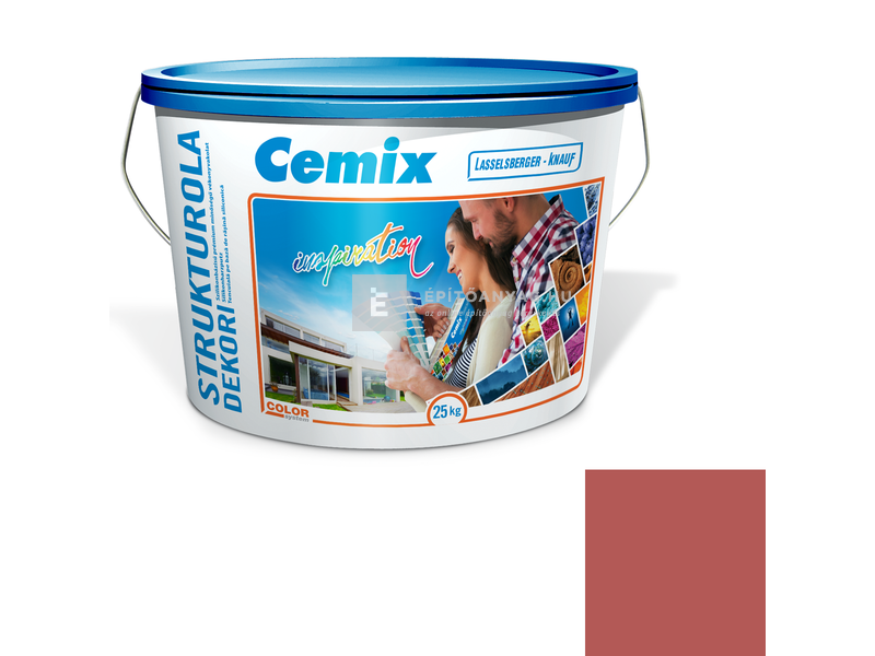 Cemix-LB-Knauf StrukturOla Dekor Diszperziós színezővakolat, kapart 2 mm 6339 intense 25 kg