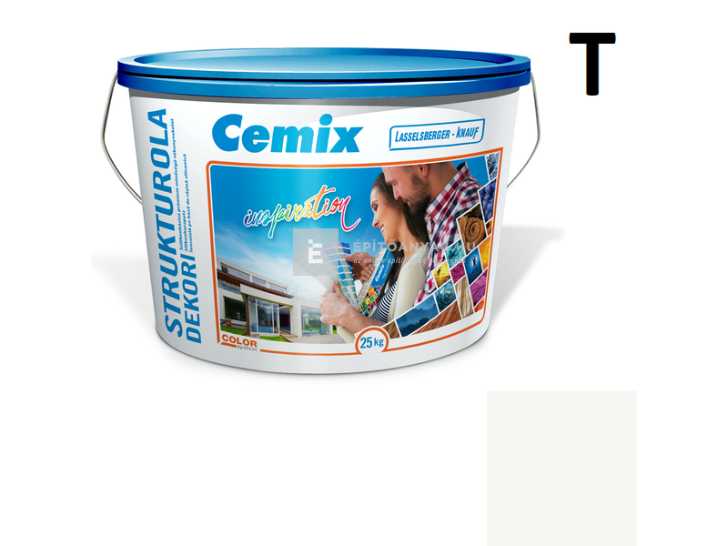 Cemix-LB-Knauf StrukturOla Dekor Diszperziós színezővakolat, dörzsölt 2 mm 4000 white 25 kg