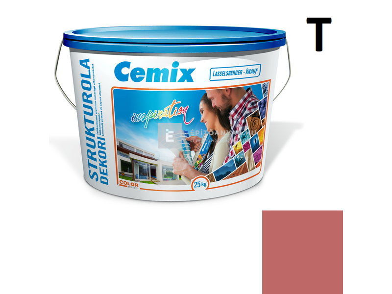 Cemix-LB-Knauf StrukturOla Dekor Diszperziós színezővakolat, dörzsölt 2 mm 6337 intense 25 kg