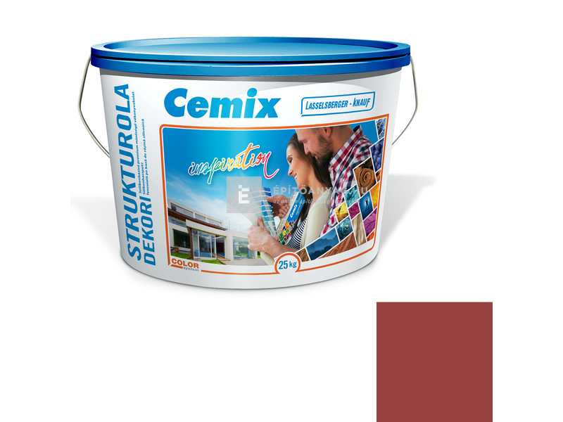 Cemix-LB-Knauf StrukturOla Dekor Diszperziós színezővakolat, dörzsölt 2 mm 6349 intense 25 kg